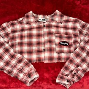 Plaid Red Playboy Button Up Flannel